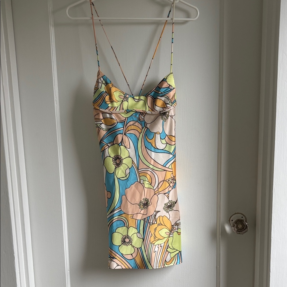 Zara Multicolor Floral Pattern Mini Dress